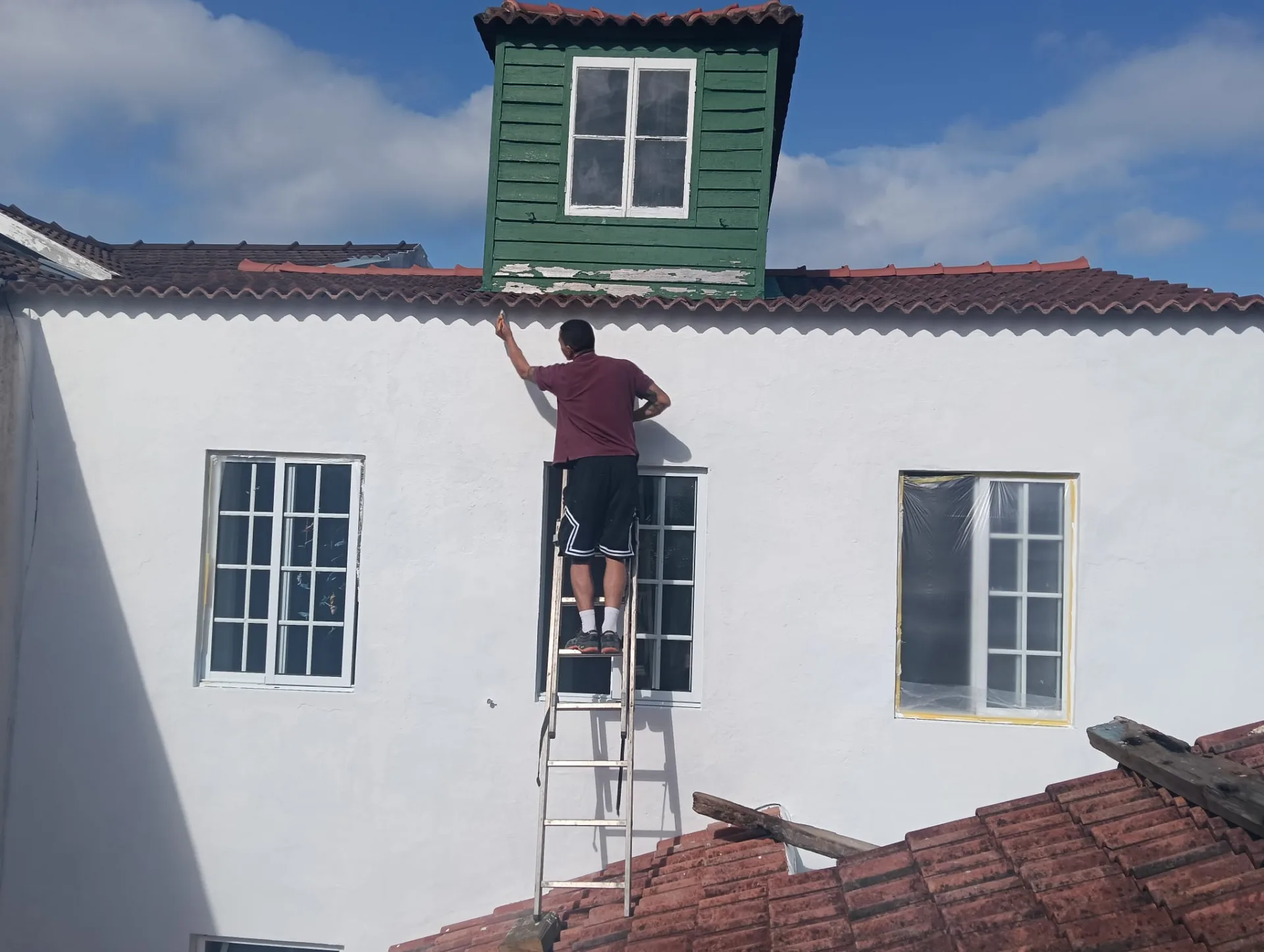 Equipa WV Construção em obra no Faial, Açores